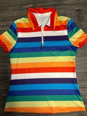 Jack Smith Rainbow Stripe Short Sleeve Polo - Multicolor